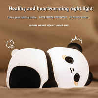 Veilleuse LED pour chambre d'enfant Panda mignon Veilleuse en silicone à 3 vitesses réglables Lampe de chevet rechargeable pour la décoration de la chambre