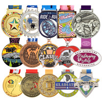 Médaille en émail 3D personnalisée avec rubans, médaille de gymnastique rythmique artistique, médaille de défi virtuel, médaille en métal pour la course à pied