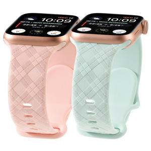 Nuevo Producto: Correas de Reloj con Grabado a Cuadros para <span class=keywords><strong>Apple</strong></span> <span class=keywords><strong>Watch</strong></span> Series, Correa de Reloj de Silicona - Product Image 1