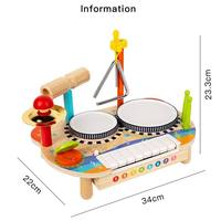 Mainan Edukasi Musik Elektronik Multifungsi Kayu Grosir dengan Efek Cahaya & Suara, Dapat Diisi Ulang