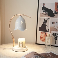 Lampe chauffe-bougie moderne et simple avec minuterie, LED à intensité variable, hauteur réglable, construction en fer et verre, pour la décoration intérieure