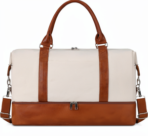 Sac de voyage pour femme avec compartiment à chaussures, résistant à l'eau, sangle réglable, 21 pouces, approuvé par les compagnies aériennes, en polyester - Product Image 1