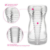 Prix inférieur Portable en caoutchouc vagin Transparent masturbateur jouet manchon mâle masturbation pénis exercice sexe poche chatte pour hommes