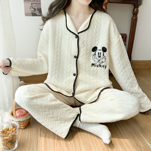Nuovo pigiama di alta qualità all'ingrosso in cotone d'aria da donna comodo <span class=keywords><strong>abbigliamento</strong></span> esterno da indossare di grandi dimensioni - Product Image 3