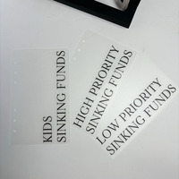 Nouvel insert de séparation en plastique transparent givré noir personnalisé, imperméable, A6 A5 A7, pour agenda, classeur, tableau de bord en PP