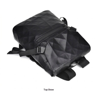 Sac à dos pour ordinateur portable en PU avec logo personnalisé, résistant à l'eau, tendance, décontracté, pour étudiants, usage quotidien