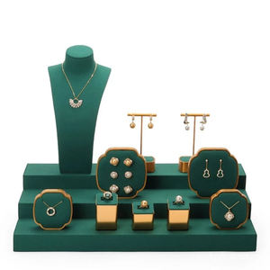 Nuevo Expositor de Joyería de Lujo para Exhibición de Joyas, Aretes, Collares, Anillos, Pulseras, Expositor de Joyería de Microfibra para Tienda - Product Image 1