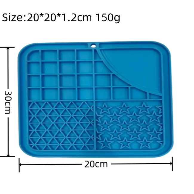 개 핥기 매트 흡입 고양이 핥기 매트 4 사각형 그리드 식수 스타일 애완 동물 핥기 매트