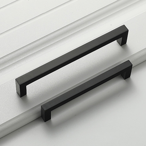 Modern Simple Zinc Alloy Kitchen Cabinet Aluminum Hardware Accessories <strong>Black</strong> Handle Drawer Wardrobe <strong>Door</strong> <strong>Door</strong> Handle - Product Image 6
