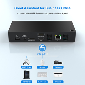 Pour Lenovo <span class=keywords><strong>Thinkpad</strong></span> <span class=keywords><strong>Station</strong></span> d'accueil avec pour HDMI DP USB-C/A Ports Gigabit Ethernet Audio-USB 3.0 Interface Stock produit - Product Image 5