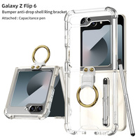 Casing HP Anti Air, Anti Guncangan, Anti Air, dengan Ring Stylus, Bahan PC Custom Air Cushion, Proteksi 360°, Laris untuk Z Flip 4/5/6