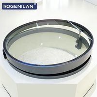 Fenêtres de toit électriques à double vitrage avec dessus en verre circulaire en aluminium sur mesure ROGENILAN pour maisons