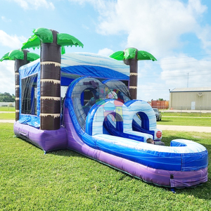 Wholesale outdoor kids party bouncy castle <b>inflatable</b> fire marble bounce <b>house</b> and water slide - Product Image 2