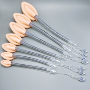 หน้ากากช่วยหายใจแบบซิลิโคนเสริมความแข็งแรงชนิดใช้ครั้งเดียวสำหรับการดมยาสลบ พร้อมปลอกยางสีเนื้อ - Product Image 2