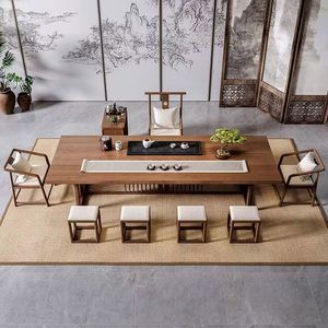 Chinese Style Solid Wood Slab Tea <b>Table</b> <b>And</b> Chair <b>Set</b> For Living Room Office Zen Tea Space - Product Image 4