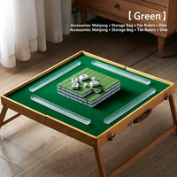 Ensemble de Mahjong en mélamine robuste et tendance, complet avec une table pliante portable en bois massif pour les voyages en camping et les jeux à domicile