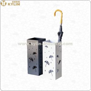 Decorazione per la casa artigianale moderna <span class=keywords><strong>portaombrelli</strong></span> quadrato in metallo <span class=keywords><strong>bianco</strong></span> nero con Logo inciso - Product Image 1