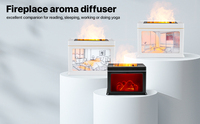 Diffuseur d'arômes portable mini-modem de bureau, flamme électrique décorative 3D, cheminée rétro, humidificateur d'arômes de style européen