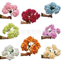 Bunga Hydrangea Buatan 6 Kepala, Dekorasi Pernikahan Musim Semi dan Gugur, Dekorasi Acara Pesta, Bunga Buatan Grosir