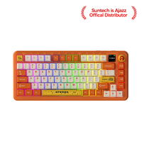 AJAZZ AK820 MAX PLUS saklar sunyi, papan ketik mekanis tiga mode dengan layar RGB DIY (edisi PC)