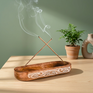 Support à encens en bois de qualité supérieure, attrape-cendres, décoration d'intérieur, brûleur de méditation spirituelle, encensoir, plateau de table - Product Image 1