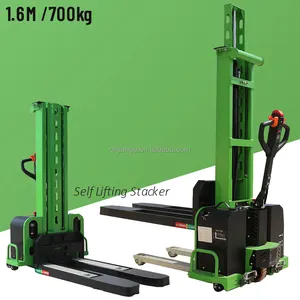 JG Self-lifte Stacke รถยกไฟฟ้าแบบพกพาเต็มรูปแบบ Stacker 1.3m 1.6m รถยกด้วยตนเอง