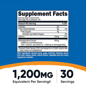 Частная Марка Ashwagandha <span class=keywords><strong>Gummies</strong></span> натуральная добавка адаптоген для спокойной фокусировки и жизнеспособности 60 смешанных ягодных мармелей - Product Image 3