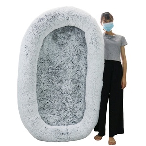 2025 nouveau <span class=keywords><strong>TW</strong></span> géant luxe lit pour animaux de compagnie en peluche grand matelas moelleux pour chat et chien apaisant taille humaine en mousse velours motif solide - Product Image 1