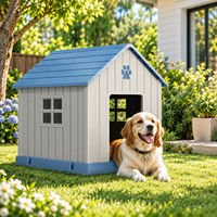 Nichoir pour chien d'extérieur imperméable en plastique avec fenêtre de ventilation, résistant aux UV, facile à assembler
