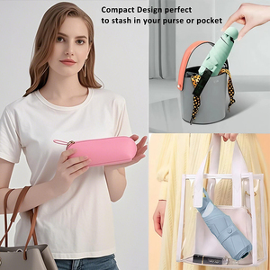 미니 접이식 휴대용 태양 및 비 UV 보호 소형 경량 포켓 우산 (케이스 포함) - Product Image 6