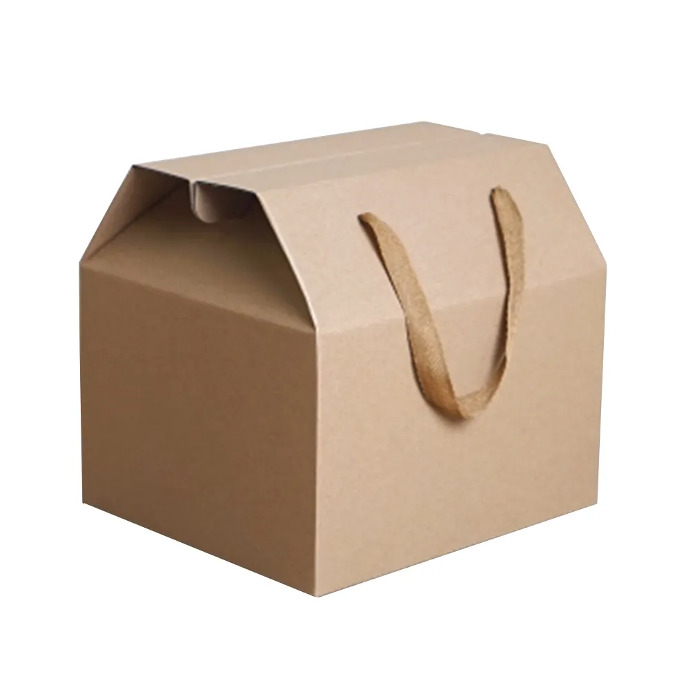 Kraft paper corrugated paper carton packaging candle making kit food snack eggs gift box with rope handle