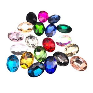 Perles de verre ovales irrégulières à fond pointu en forme de diamant, coquillages avec incrustations de diamants pour bijoux DIY - Product Image 4