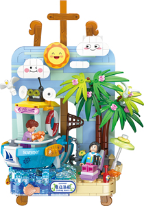 Vente en gros ZEKO Jouet de construction en ABS tendance TikTok Bateau de pêche d'été Blocs de construction 650 pièces Assemblage DIY Bureau - Product Image 2