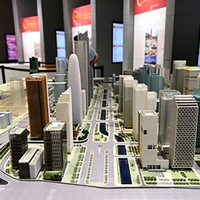 Modèle de table de sable architecturale chinoise 3D personnalisé et innovant avec éclairage
