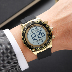 SKMEI 2592 Orologio Digitale da Uomo alla Moda, Doppio Fuso Orario, Cronografo Sportivo Impermeabile 3ATM, Cinturino in Silicone, Vendita Calda - Product Image 5