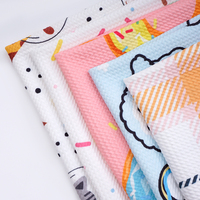 Tela de Punto de Algodón Estampada Personalizada, 145GSM, 130CM, Tela Transpirable Texturizada para Vestidos, Faldas y Lazos para el Cabello, Suministro al por Mayor