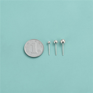 925 perak murni <span class=keywords><strong>3</strong></span>/4/5mm anting kancing bulat dengan lingkaran untuk membuat temuan perhiasan - Product Image 5