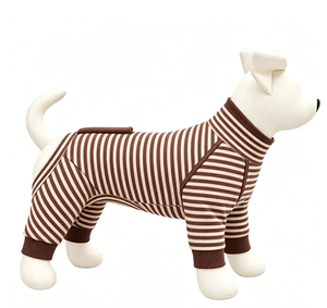 Roupa para Cães de Flanela Outono/Inverno, Camada Base de Quatro Patas com Listras e Cordão para Coleira; Roupa Casual Quente, Confortável e Versátil para Pets, Perfeita - Product Image 5