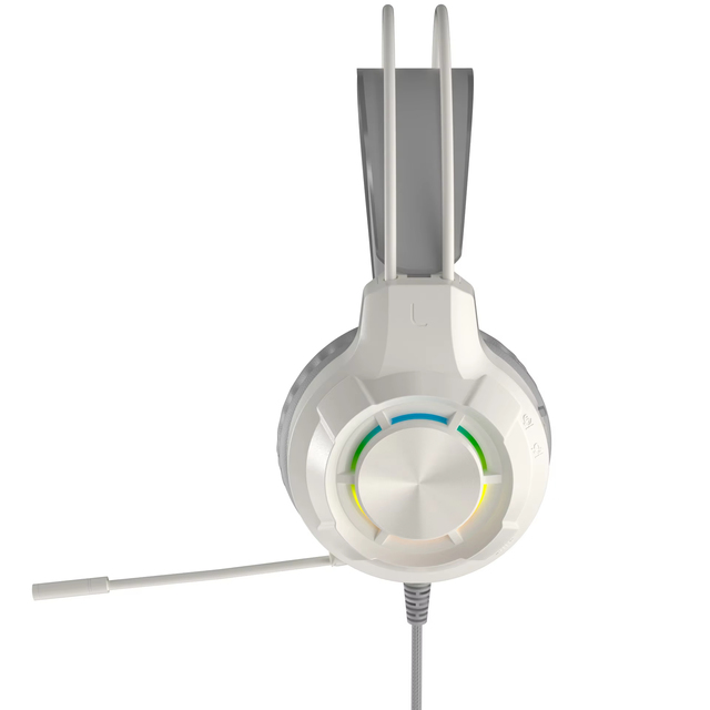 USB Wired Gaming Headset LED Light Noise Cancelling Microphone Compatible for PS4 PS5 Laptops IPad Computer Mobiles Leather