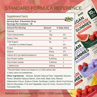 Gomitas de Proteína Veganas Personalizadas OEM ODM |   Proteína Vegetal de Marca Privada 10g |   Mezcla de Proteína de Soya y Arroz |   120 Gomitas