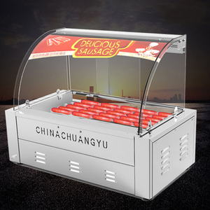 Chuangyu comercial <span class=keywords><strong>mini</strong></span> Hot Dog Grill que hace la máquina comercial eléctrica 7/9 parrilla para perros calientes - Product Image 2