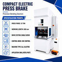 Presse plieuse CNC électrique monoplace de 12 tonnes, 600 mm de haute précision, pour le pliage de tôles de petites pièces