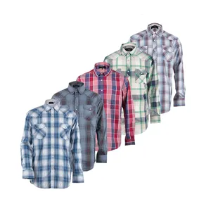 Cheap price casual colorful plaid long sleeve microfiber men integrity shirt size chart