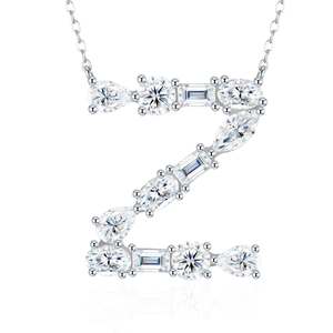 Collar de Moissanita con Corte Múltiple VVS, Letra C, Apto para Probador de Diamantes, Chapado en Platino sobre Plata 925, Joyería Fina Elegante - Product Image 5