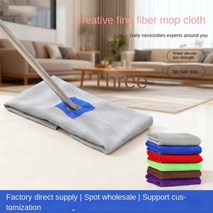 Microfibre carré <span class=keywords><strong>ménage</strong></span> vadrouille chiffon <span class=keywords><strong>ménage</strong></span> nettoyage absorbant réutilisable essuyer verre une traînée propre paresseux homme artefact - Product Image 6