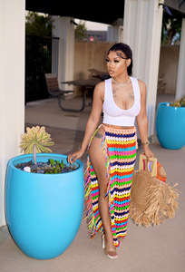 Summer Designer See Through Tassel Colorful Beach Cover up Casual Sexy <strong>Long</strong> <strong>Crochet</strong> <strong>Skirt</strong> - Product Image 4