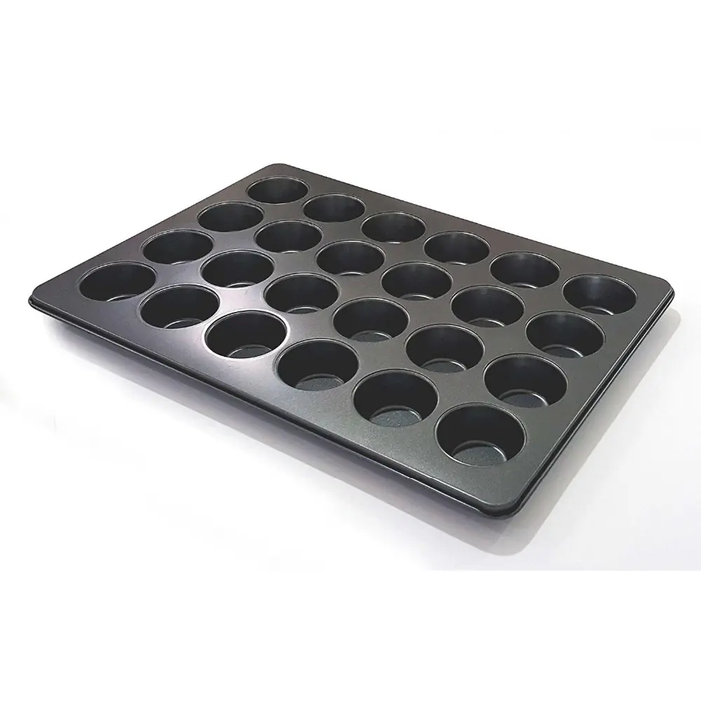 Professional Metal Cake Muffin Pan Mold 24 Cup Non Stick Round Muffin Baking Pan