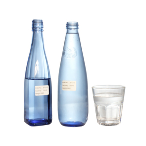Fabricantes 250ml Botella de whisky de vidrio de color <span class=keywords><strong>azul</strong></span> Vodka Bebida vacía Vino Botella de agua mineral espumosa con tapón de rosca - Product Image 6