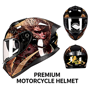 Casque <span class=keywords><strong>de</strong></span> <span class=keywords><strong>moto</strong></span> intégral PBRabbit certifié 3C/DOT ECE, double visière, taille unique, nouveau, ABS, déverrouillage rapide - Product Image 1