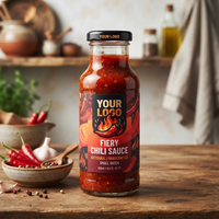Étiquettes personnalisées pour sauce piquante, rouleaux de logos, autocollants adhésifs pour bocaux alimentaires, autocollants en vinyle imperméables pour bouteilles de sauce chili en verre